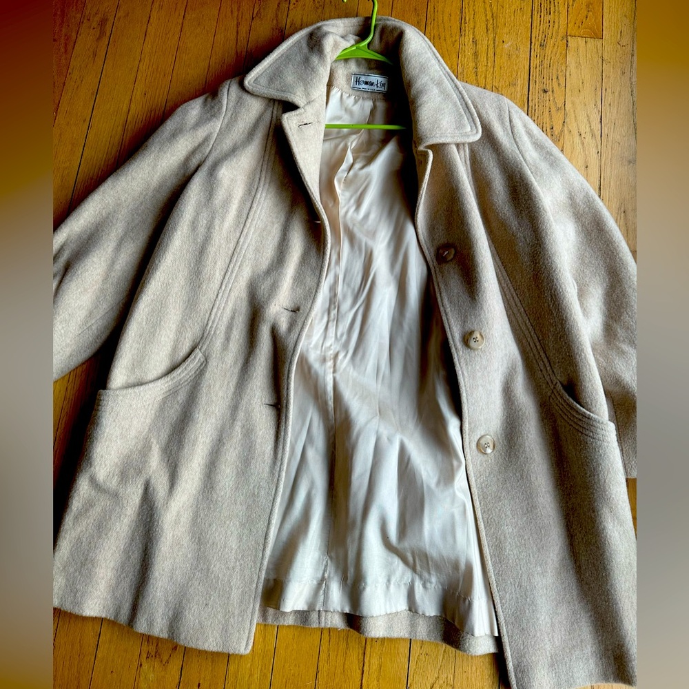 Vintage Herman Kay Cream Wool Coat